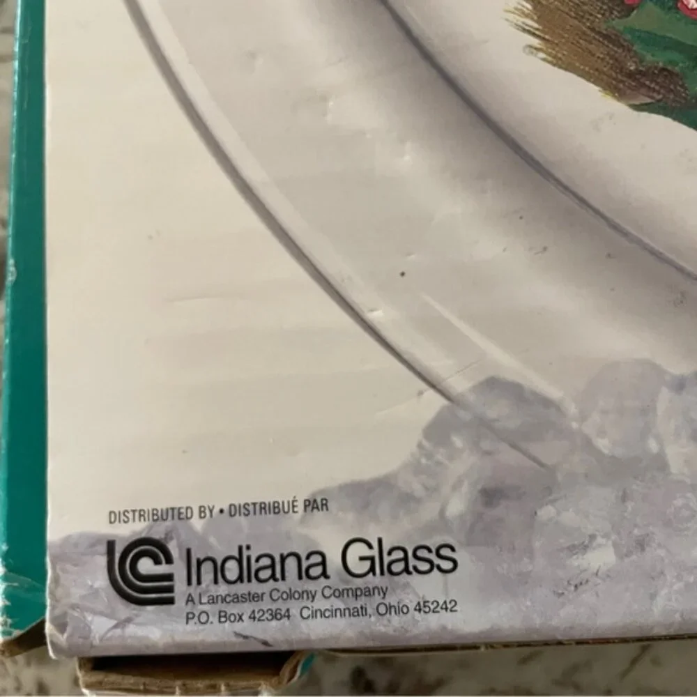 Vintage Santa Claus Holding Coca-Cola Bottle Glass Platter Good Boys & Girls 13